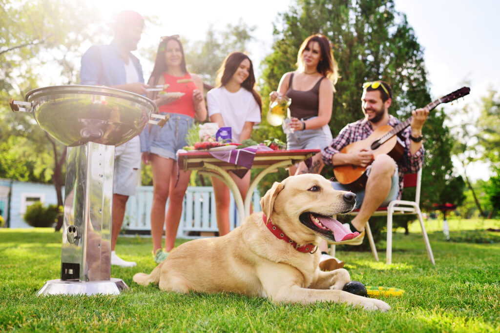 Family enjoying a landmine-free yard maintained by Yard Patrol pooper scooper service